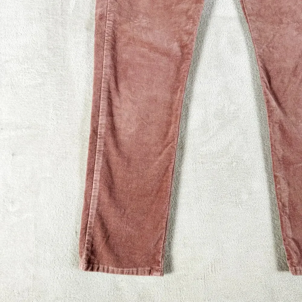 Lucky Brand Straight Leg Corduroy Pants in Dusty Rose